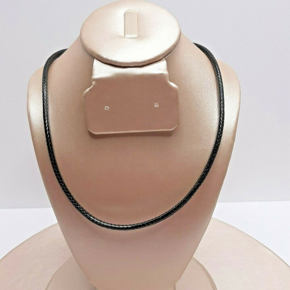 Richsteel Men Women Black Braided Wax Leather Rope